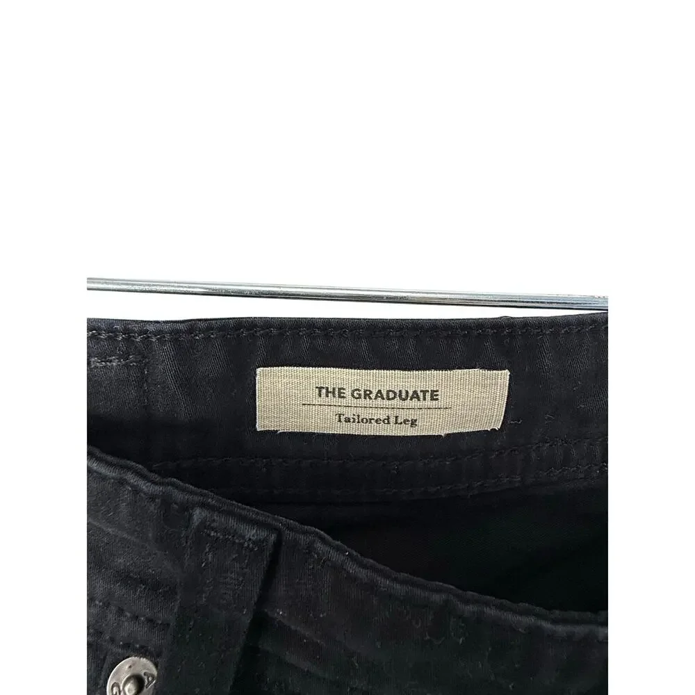 AG Adriano Goldschmied The Graduate Black Tailored Straight Pants 34x32
